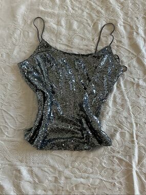Joe Fresh Silver Sequin Cami